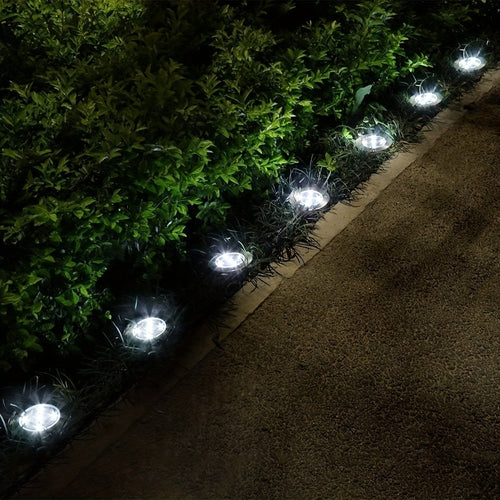 18/10/6-Pack Solar Ground Light, Outdoor Waterproof Solar Light, 8-LED Solar Landscape Light, Suitable for Garden, Courtyard, Patio, Path, Driveway, Walkway (Cool White Light)