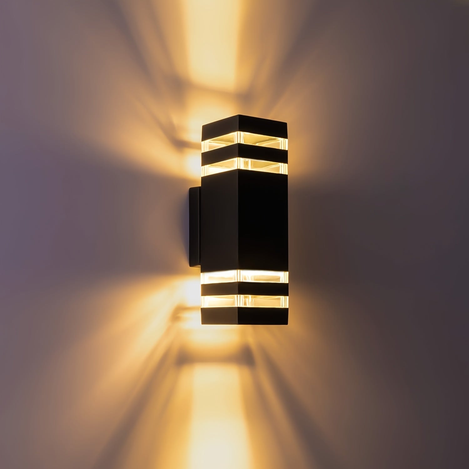 1/2-Piece, Modern E27 Socket Outdoor Wall Light, Outdoor Porch Light, Up and Down Lighting Exterior Fixture, Compact Wall Light Hallway Lighting Outdoor Light, Suitable for House, Garage, Patio, Villa, Garden (Bulb Not Included)