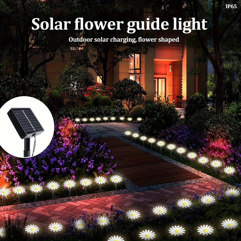 1 Set of 20 LED Solar Flower Lights, 8-Mode Outdoor Decorative Light, IP44 Waterproof, Suitable for Home, Wedding, Holiday and Party - Powered by Solar Lithium Battery, Outdoor Lighting | Flower Decoration | Solar Courtyard Light