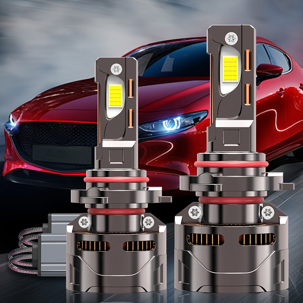 2pcs H4/9003 H7/H18 60000 Hours Ultra-Long Lifespan 58300LM LED Super Bright Front Bulbs 7500K 9006 9012/HIR2 Improves Night Driving Safety, 1000% Brightness Increase, External Driver