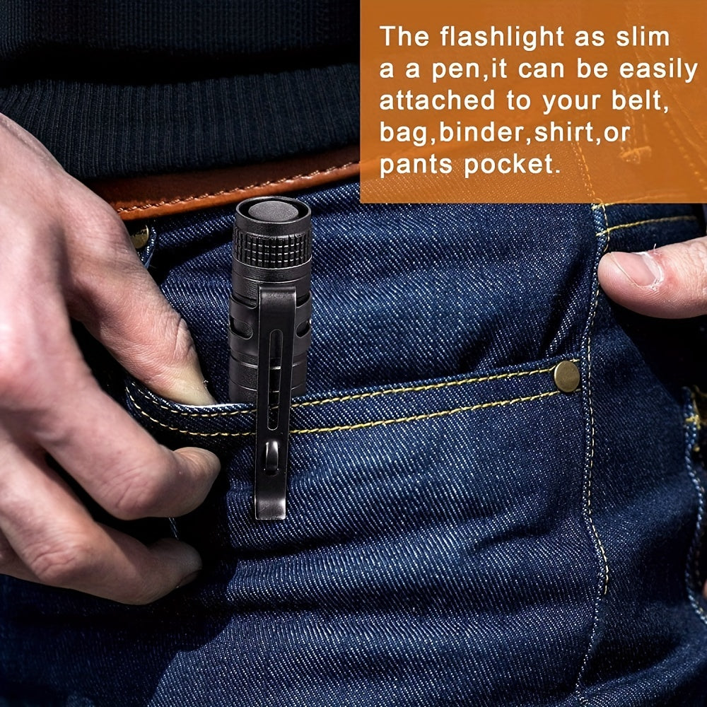 Compact Aluminum Alloy LED Flashlight Pen Style Design For Home & Outdoor Use Powered By AAA Batteries Battery Not Included