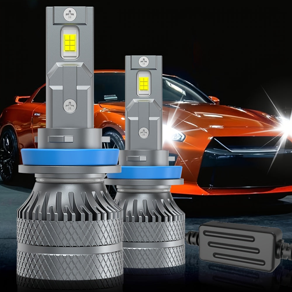 2-Pack H7 H4/9003/HB2 LED Headlights 29800 Lumens 220W High Power H11 H9 H8 CANBUS Error-Free 3570 CSP Chip 9005/HB3 9006/HB4 H1 9012/HIR2 Turbo Car Bulbs Aluminum Housing No Battery Included Model QY033