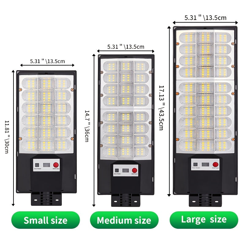 3D Curved Screen Integrated High-Brightness Solar Street Light, PIR Motion Sensor with Remote Control IP65 Street Light, Perfect for Parking Lots, Street Lighting, Courtyards, Gardens, Villas, Outdoor Solar Light