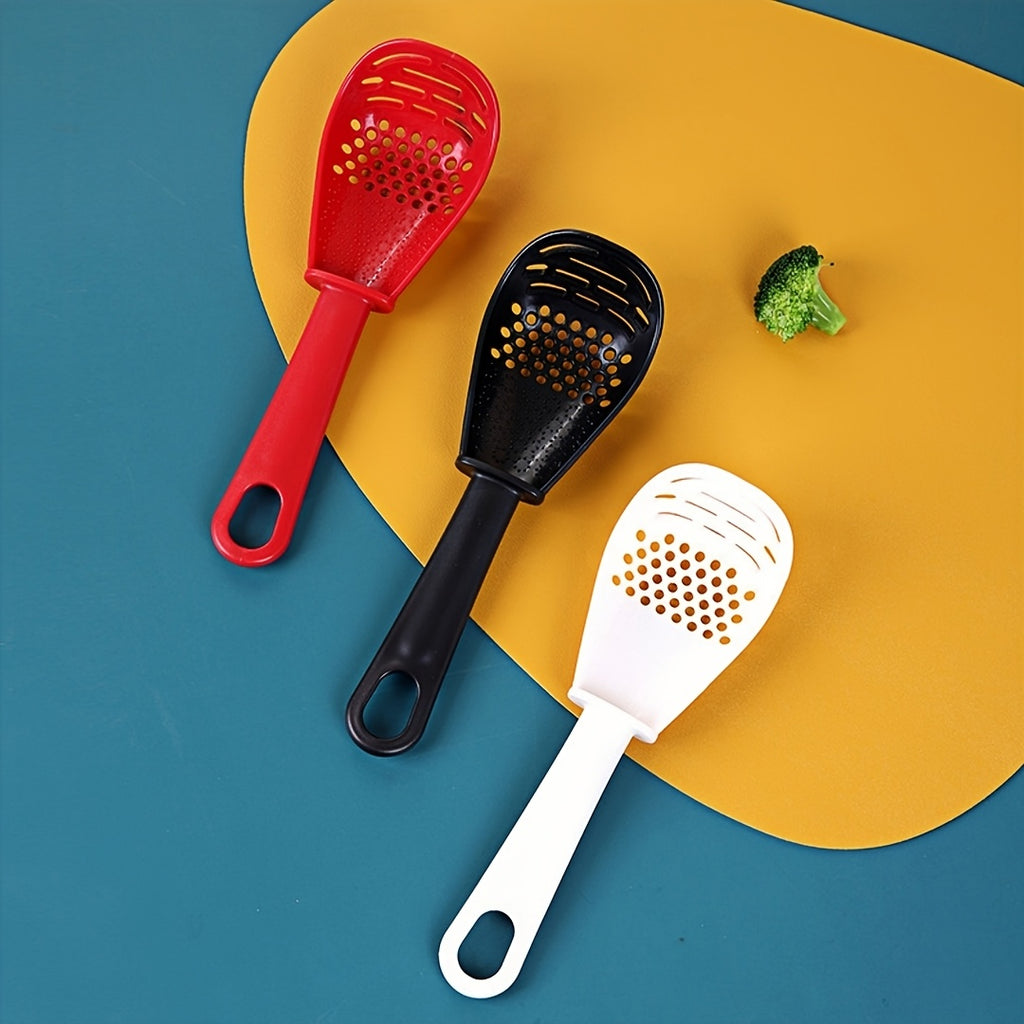 1 or 3 Pack 7-in-1 Multipurpose Kitchen Tool - Garlic Mincer, Egg Beater & Separator, Potato Masher with Strainer & Spatula | Space-Saving Utensil for Baking & Salad Prep (Dishwasher Safe)