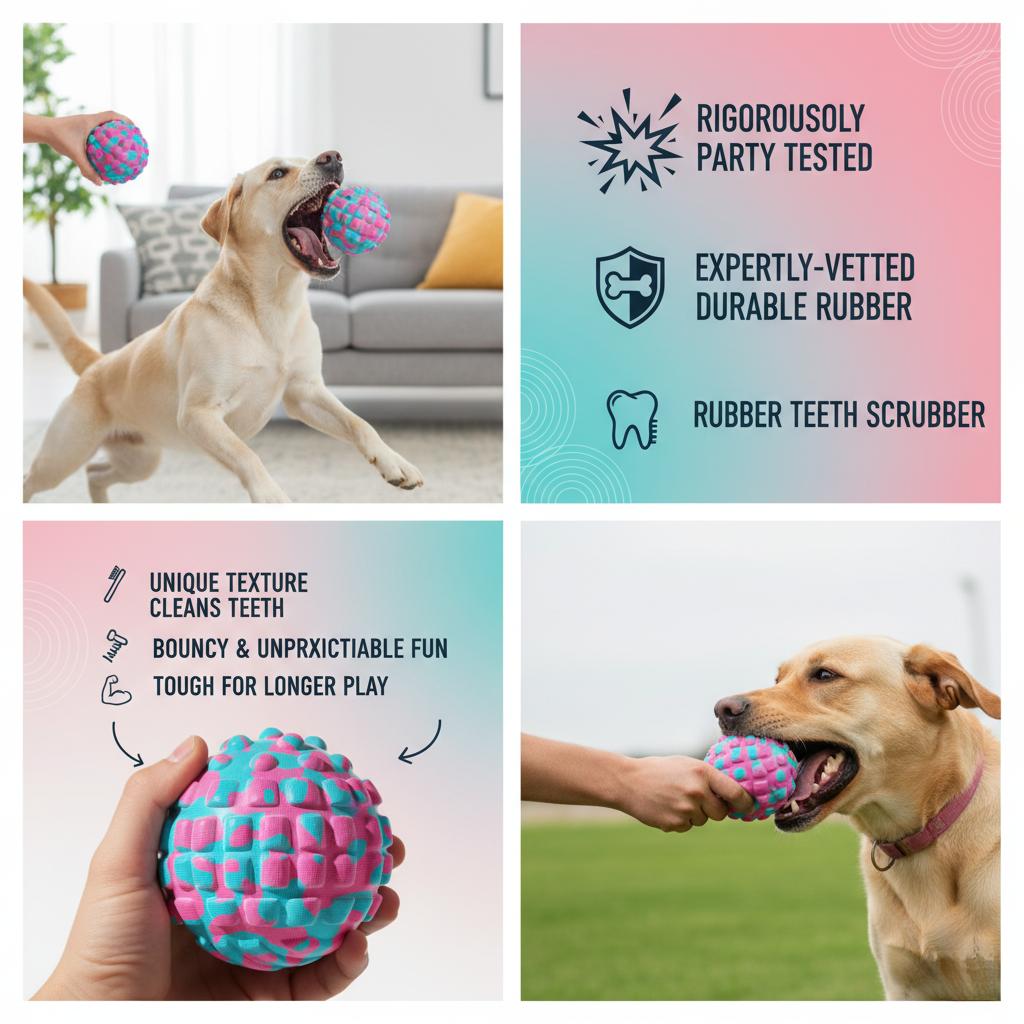 互动狗狗球形玩具｜多彩抛接球，中小型犬专用耐咬磨牙，解闷互动宠物玩具