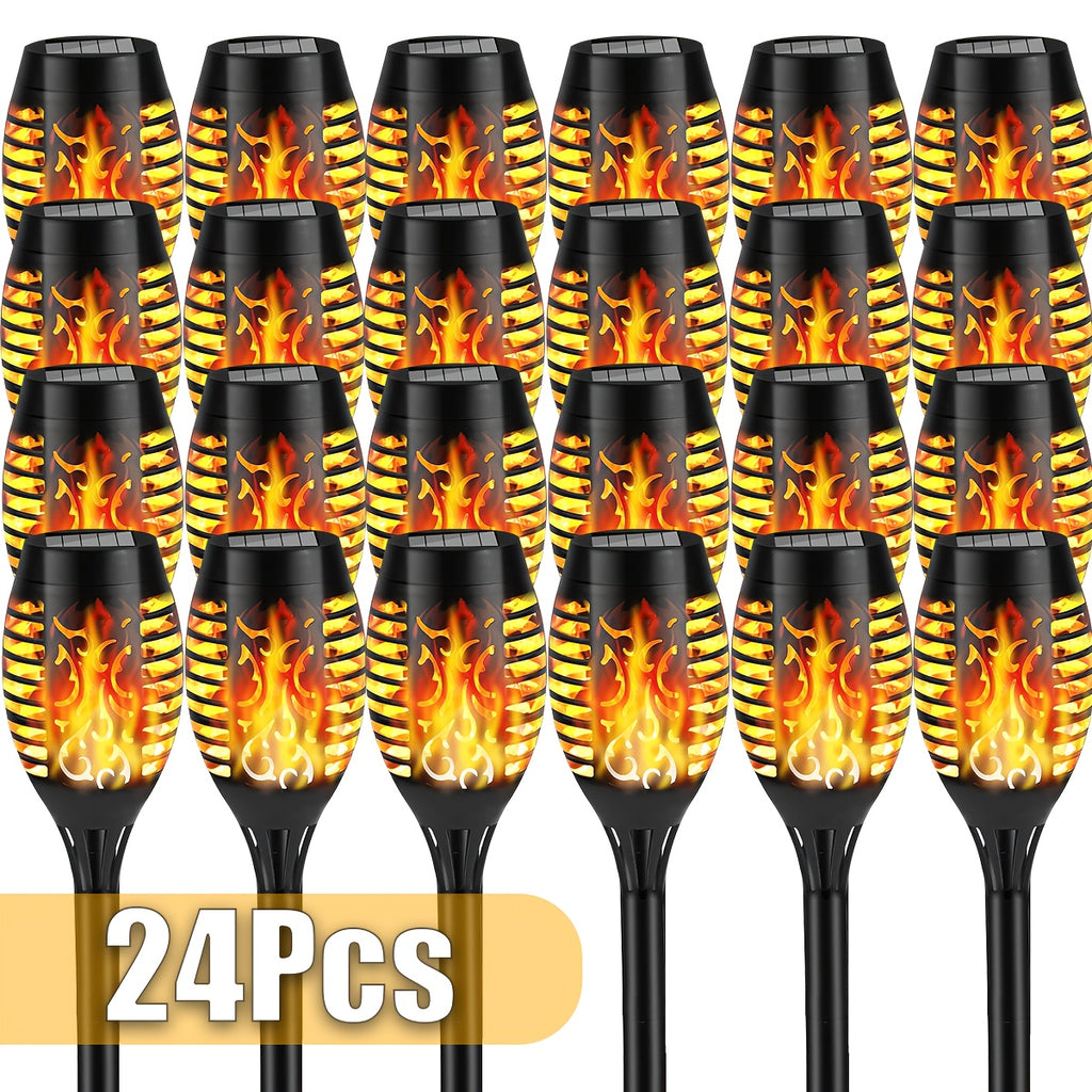 24-Piece Outdoor Solar Christmas Light, Dancing Flickering Flame Torch Light, Suitable for Lawn, Garden, Courtyard, etc., IP44 Protection Rating, Automatic On/Off, Solar Courtyard Decorative Light, Outdoor Christmas Decoration