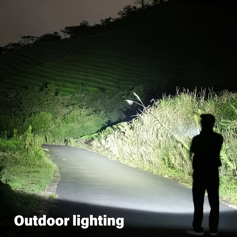 2Pcs High Magnification Zoom Flashlight, Outdoor Multifunctional Portable Household Mini Retractable Zoom Light, Camping Gear, Outdoor Flashlight, Portable Flashlight