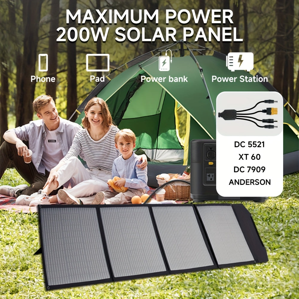 LVYUAN 200W/400W 36V 可攜式單晶矽太陽能板，超輕折疊太陽能板套件，帶可調式支架，可折疊太陽能板套件，適合露營的便攜式太陽能充電器，適用於露營車、船、筆記型電腦、貨車太陽能發電機。