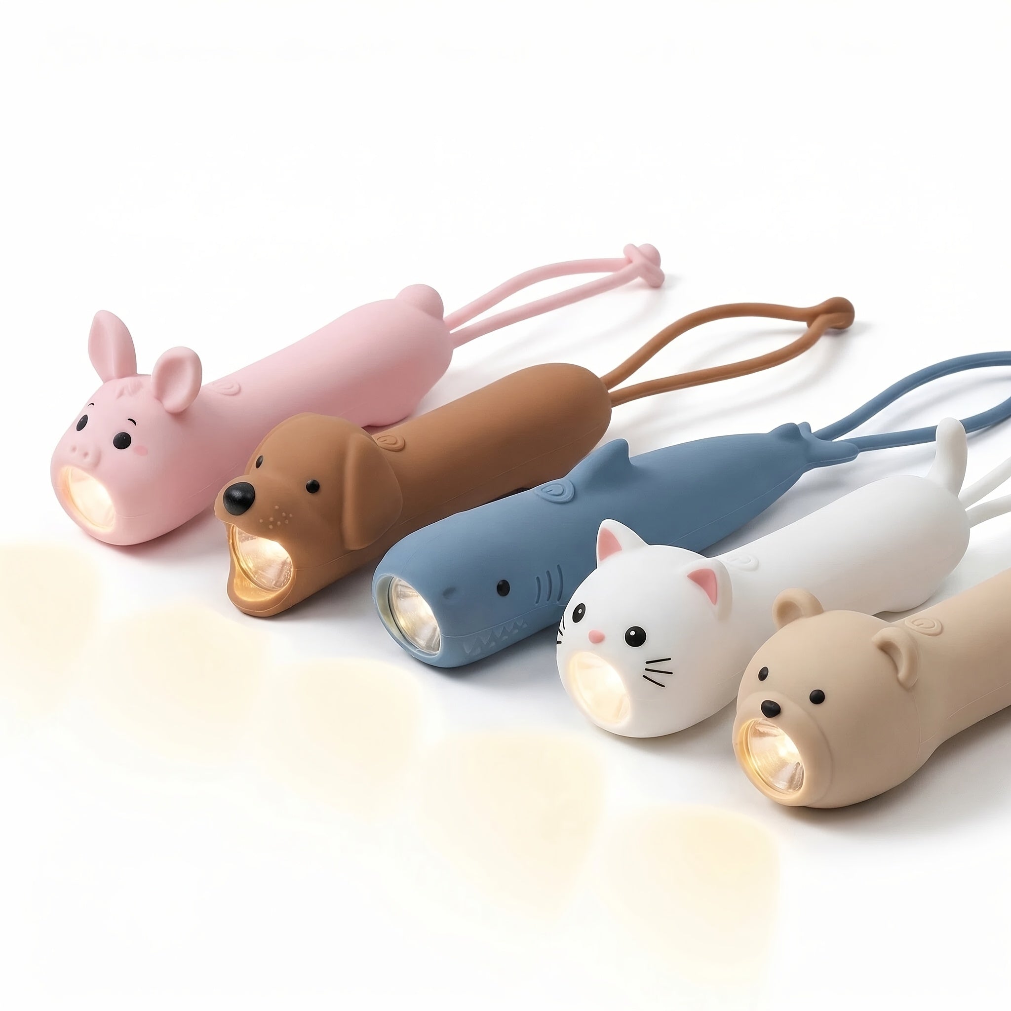 Cute Animal Shaped Flashlight Soft Touch Portable Night Light Ideal Bedside Lamp Gift for Camping Emergency Home Use