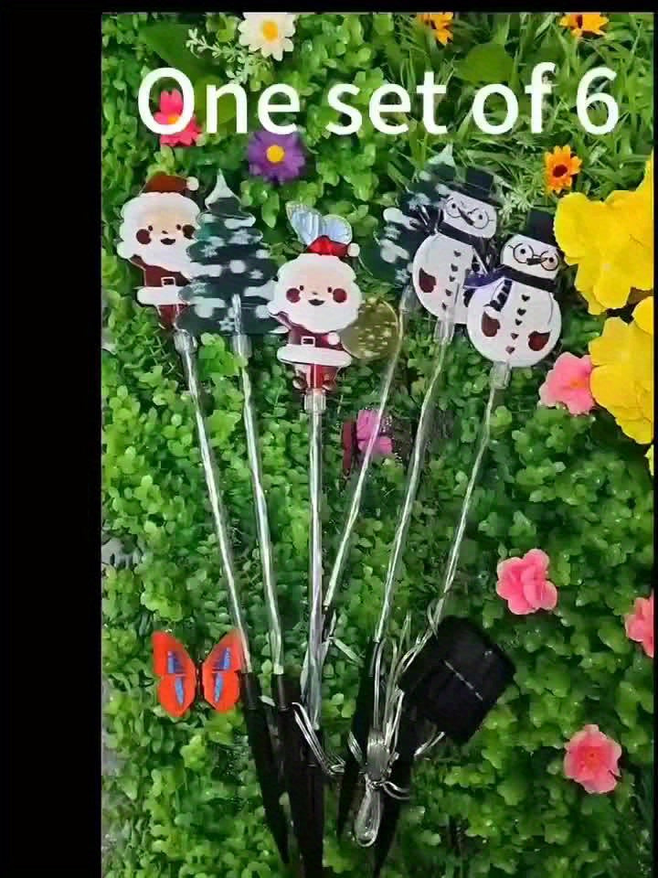 六件/套圣诞节灯光展示花园灯，太阳能圣诞老人，雪人和圣诞树，照明路径花园庭院草坪车库，派对装饰万圣节装饰，圣诞装饰，户外圣诞装饰庭院，圣诞灯，圣诞户外装饰，圣诞装饰家庭室内，太阳能圣诞装饰，太阳能圣诞树，圣诞户外装饰庭院，圣诞树装饰