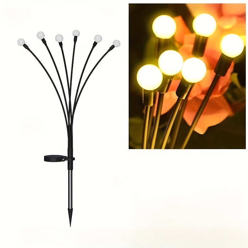 olar Firefly Light with 10/8/6 LEDs, IP54 Wind-Driven Lawn Light, Courtyard Garden Ground Light, Ambient Camping Light, Garden Decoration, Lawn Accent, Whimsical Lighting, Solar Light, Durable Plastic, LED Lawn Light, Wind Light