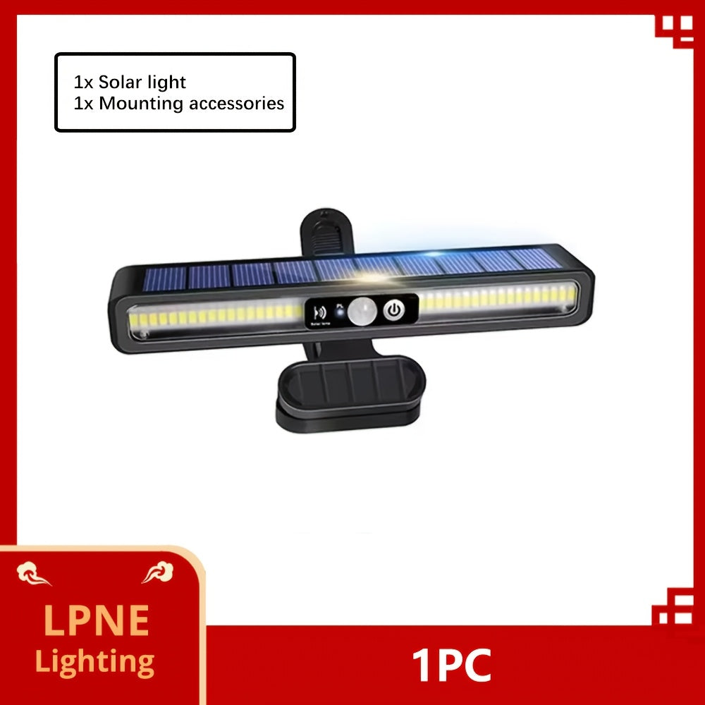 1/2 Pack Solar LED Outdoor Light, Solar Security Wall Light with Motion Sensor, Suitable for Commercial Street and Area Lighting, Solar Street Light Can Be Clip-On or Wall-Mounted, Perfect for Garage, Courtyard, Garden, Campsite Use