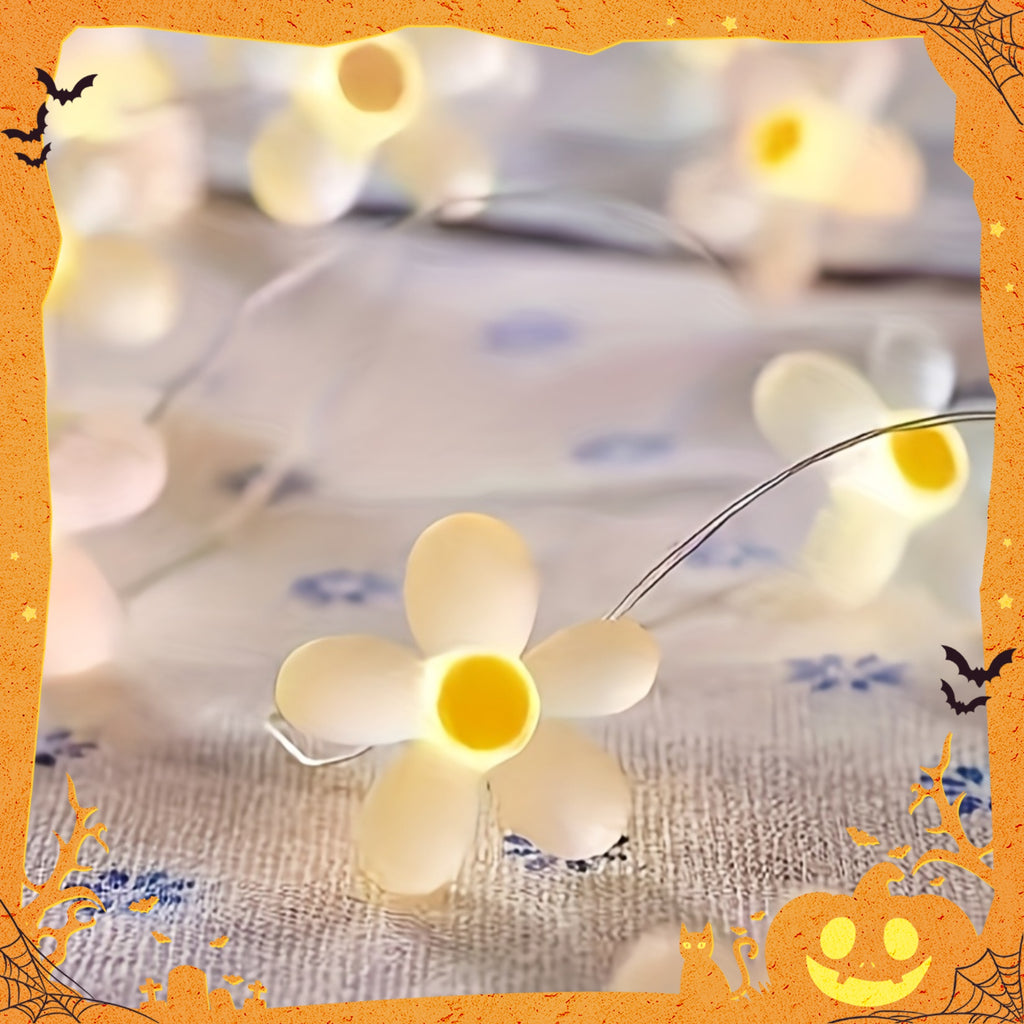 Luminarias室内装饰LED铜丝灯白色向日葵小雏菊龟背叶房间花园庭院节日装饰灯