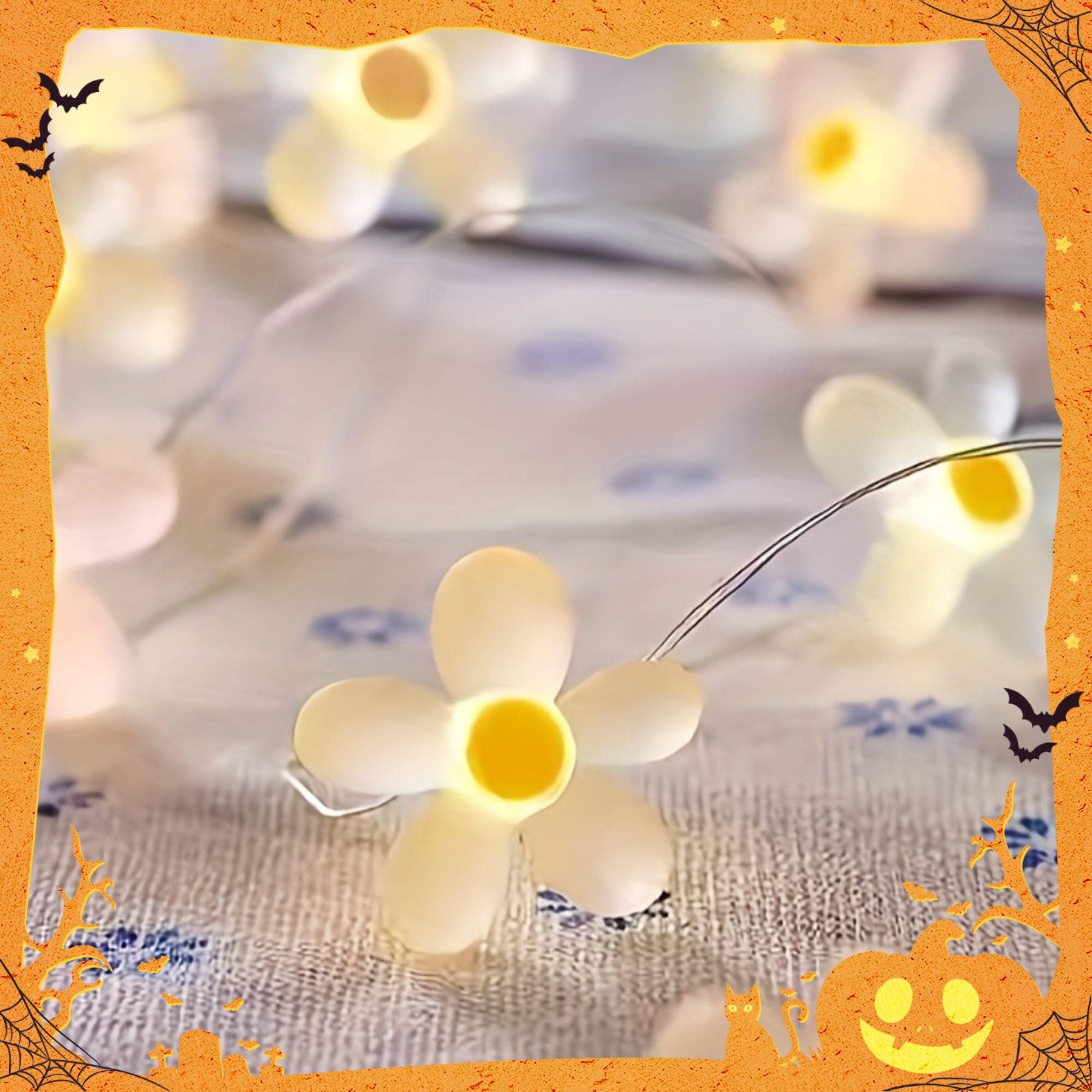 Luminarias室内装饰LED铜丝灯白色向日葵小雏菊龟背叶房间花园庭院节日装饰灯