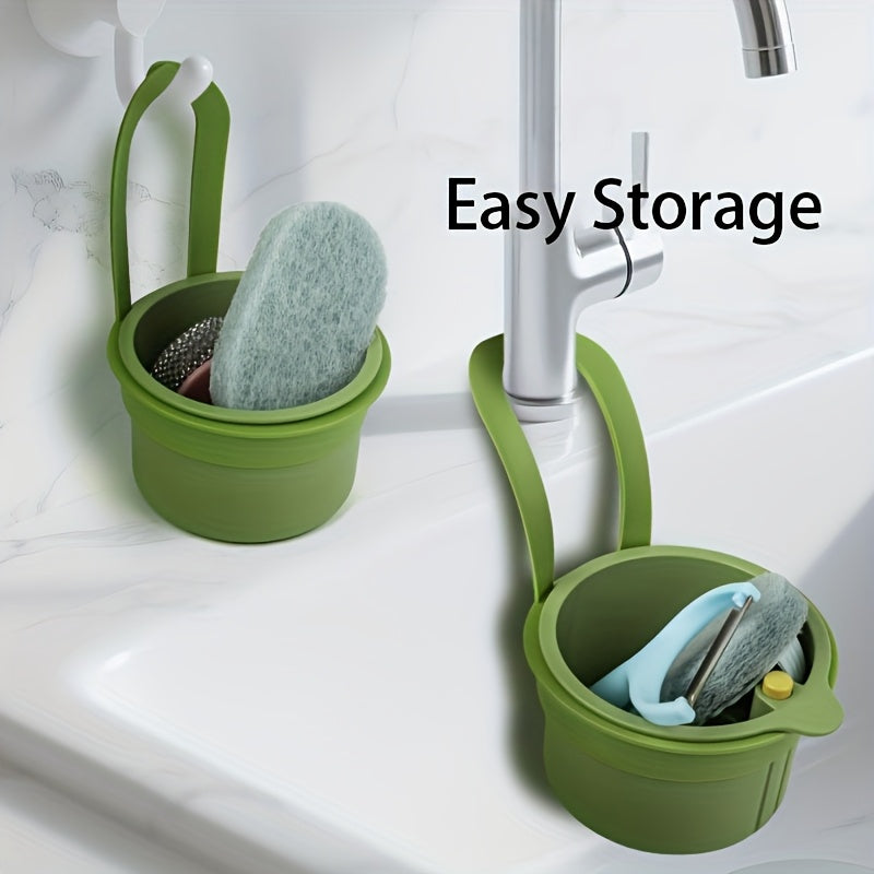 1 Piece – Press-Type No-Mess Sink Strainer, Food Residue Filter Basket, Food Waste Processor, Hanging Sink Drain Basket, One-Button Press Drain Basket, Removable Drain Basket, Sponge Drain Basket, Cloth Drain Basket