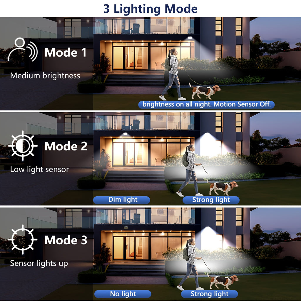 1/2/4 Pack Outdoor Solar Street Light, with 118 LEDs, Motion Sensor and Light Sensor Wall Light, IP65, Exterior Wall Light with 3 Modes, Perfect for Courtyard, Garage, Porch and Garden Lighting, LED Smart Night Light, Dusk-to-Dawn Searchlight