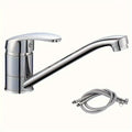 1x Stylish 304 Stainless Steel Faucet - 360° Swivel, Hot & Cold Water Mixer for Kitchen & Bathroom Sink - Chrome Finish, Ceramic Cartridge Water-Saving, Easy Install