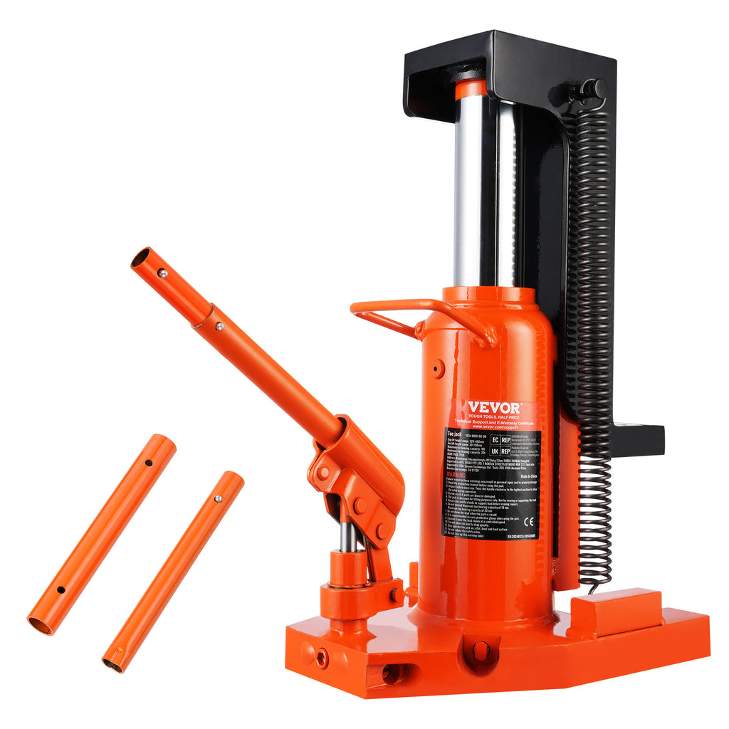 VEVOR Hydraulic Trailer Jack, 2.5 Ton / 5 Ton Trailer Jack, 5 Ton / 10 Ton Top Lift, 0.8-5.3 Inch Trailer Height, 8.9-13.4 Inch Top Height, Pneumatic Claw Jack for Machinery, Industrial Use