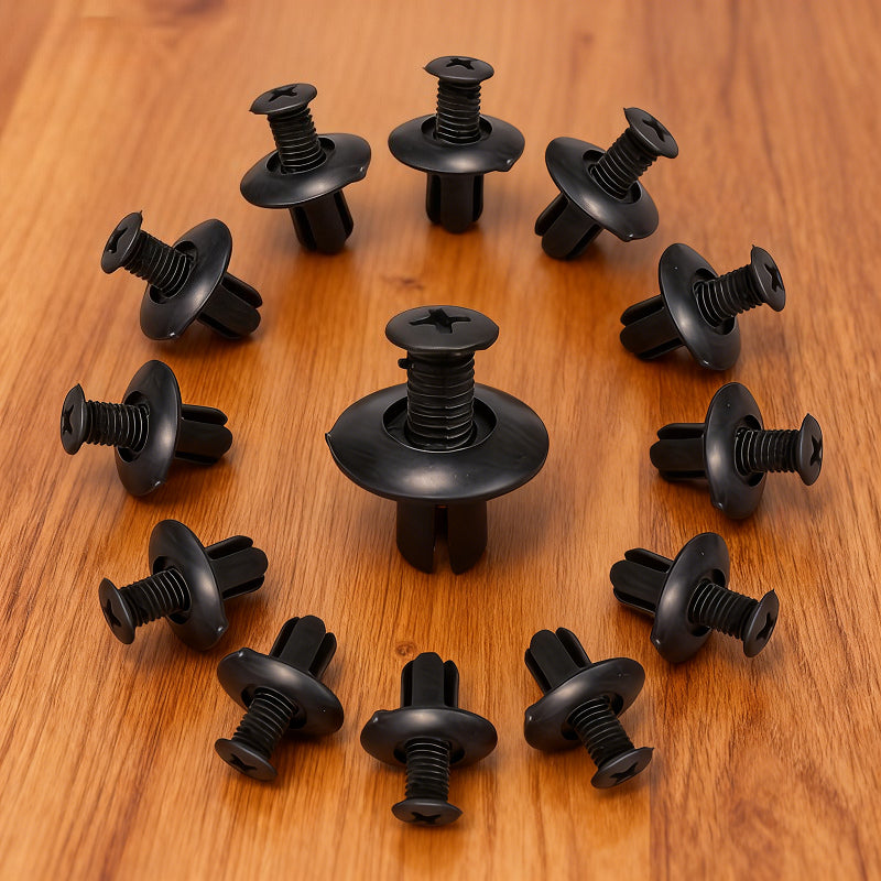 30pcs 6mm Hole Plastic Push Rivet Fasteners for Cars – Push-Type Retainer Clips for Door Trim Fixing, Nylon Bumper Clips, Essential Auto Repair Parts for Trunk & Bumper