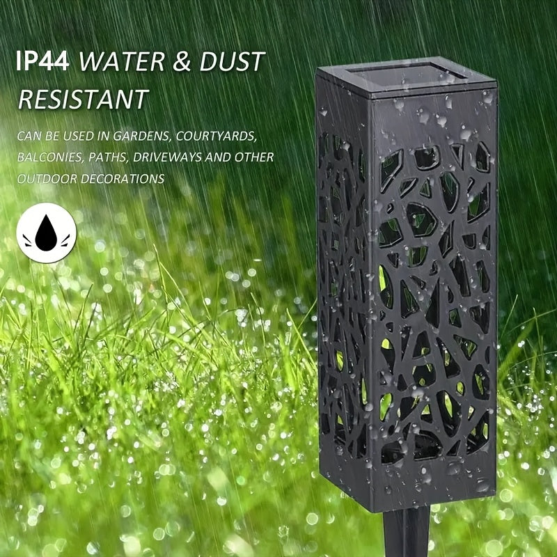 6-Piece Solar Street Light, Outdoor LED Garden Lawn Decorative Lighting, Automatic Night Lighting, Easy-to-Install Ground Insert Pole, IP44 Waterproof, Perfect for Courtyard, Patio and Landscape Decoration, Solar Outdoor Light