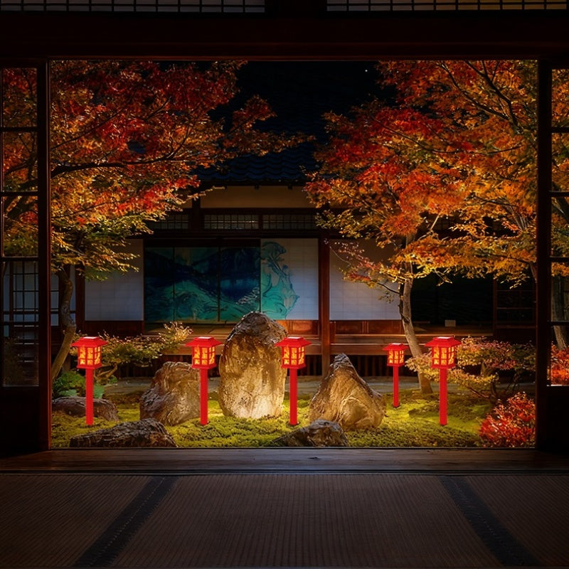 2件装 红色太阳能圣诞灯 火焰效果草坪花园路径装饰灯 节日夜晚氛围照明 适用于圣诞节新年感恩节庭院派个布置灯饰
