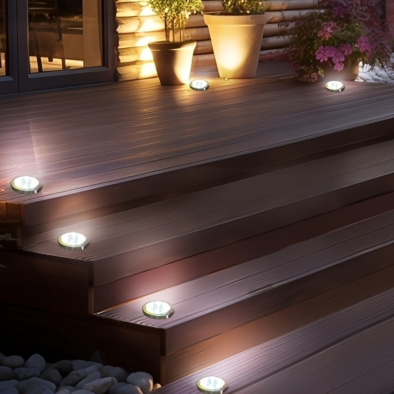 20pcs Solar Ground Lights (Outdoor IP44) - Warm White & Cool White, Solar In-Ground Lights for Garden, Pathway, Driveway, Deck, Stairs, Pool, Flower Bed - Auto On/Off, Easy to Install