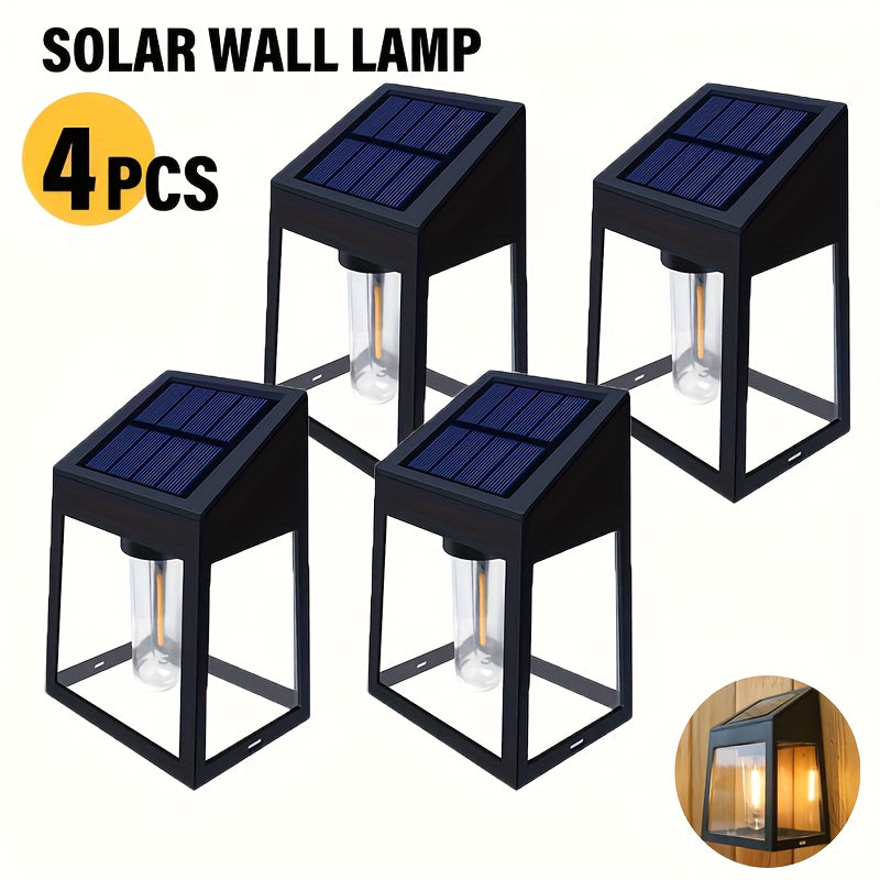 2/4 Pack Solar Exterior Wall Light with Motion Sensor, Solar Courtyard Light, Outdoor Wall Light, Light Control Solar Light, Perfect for Courtyard, Outdoor, Porch, Driveway, Deck, Party & Holiday Decorative Lighting