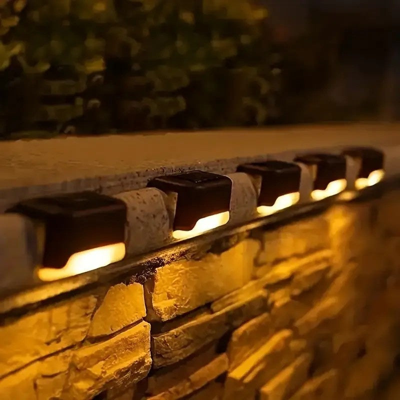 16 Pack Solar Deck Light Set, Solar Step Light LED Courtyard Decorative Outdoor Light, IP44 Waterproof, Suitable for Outdoor Railings, Stairs, Fences, Posts, Walkways, Courtyards, Gardens, Poolside - Perfect for Halloween and Christmas Decoration