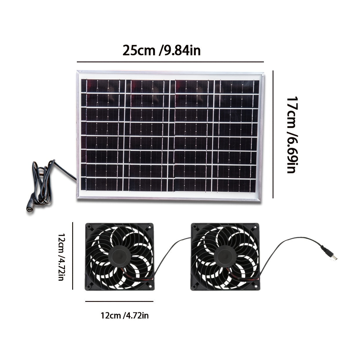Solar Powered Ventilation Fan, Equipped with Solar Panel and Vent Exhaust System, Battery-Free Operation, Ideal Ventilation Device, Perfect for Chicken Coop, Greenhouse, Shed and Pet House
