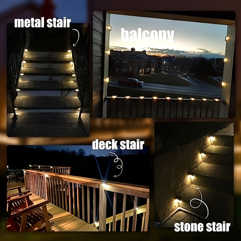 16-Piece Solar Garden Wall Washer Light, with Warm Light and White Light Options. Suitable for Courtyard, Villa, Stairwell and Other Places