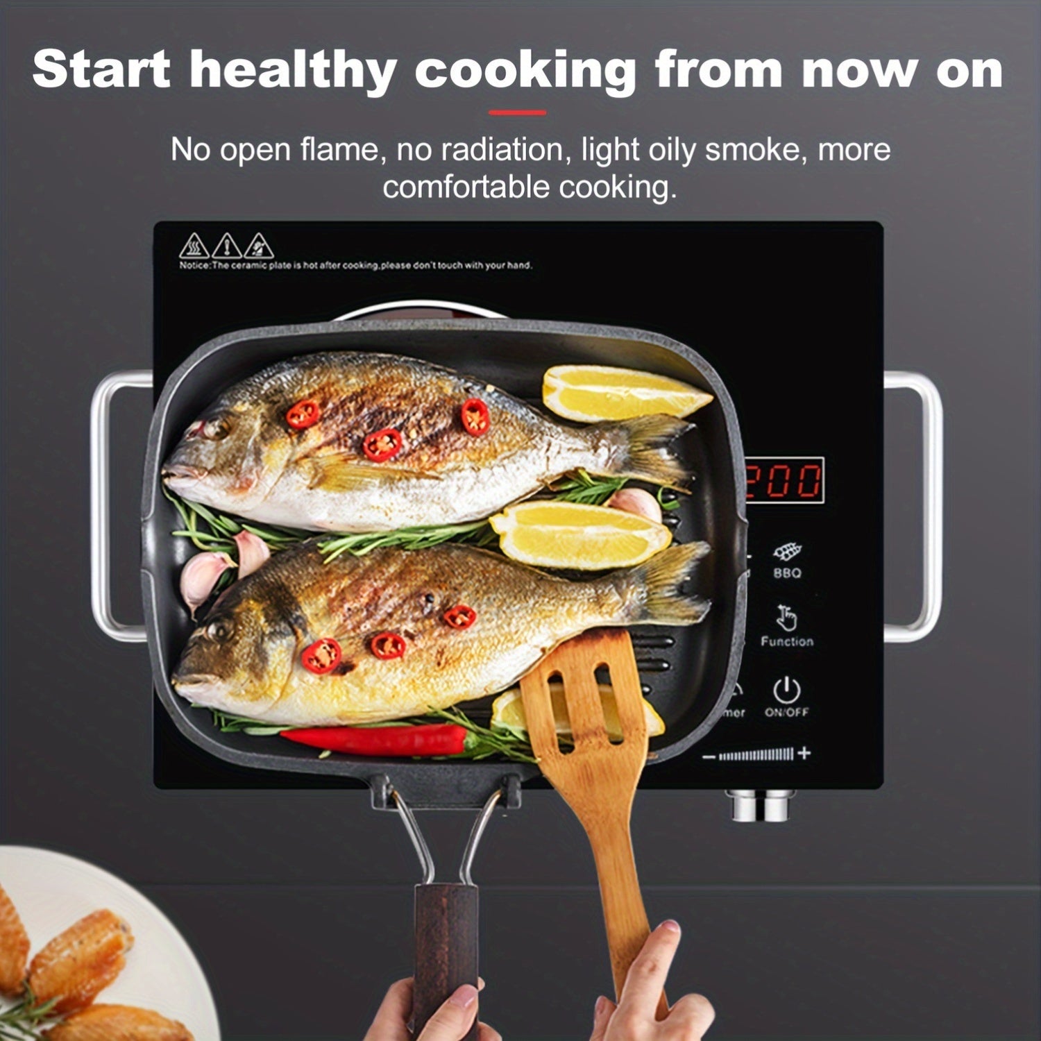 Electric Ceramic Cooktop, 2200W – 2200W Infrared Electric Stove, Home Cooking Stove, US 110V
