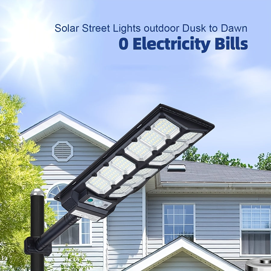 2 Pack / 1 Pack - Super Bright LED Solar Street Light, Outdoor Wall Lighting, Wide Angle Courtyard Light, with Motion Sensor and Remote Control Wall Light - Ideal for Commercial Streets, Parking Lots, Courtyards, Gardens, Garages, Farms