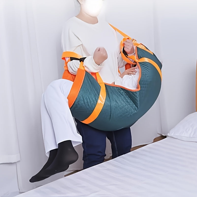 绿色橙色患者老人转运垫瘫痪护理换班垫可用EVA手柄握持和举起三层牛津棱镜网格压花透气网状空气层尼龙织带固定人员转移垫