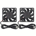 2 Pack 60mm DC 5V USB Fan, 6015 Brushless Cooling Fan 60mmx60mmx15mm 5V USB, Suitable for PC Case Heatsink Raspberry Pi Cooler