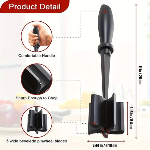 1PC Meat Grinder Heat Resistant Meat Chopper, Premium Ground Meat Masher for Burger Beef Turkey Mincing and Shredding