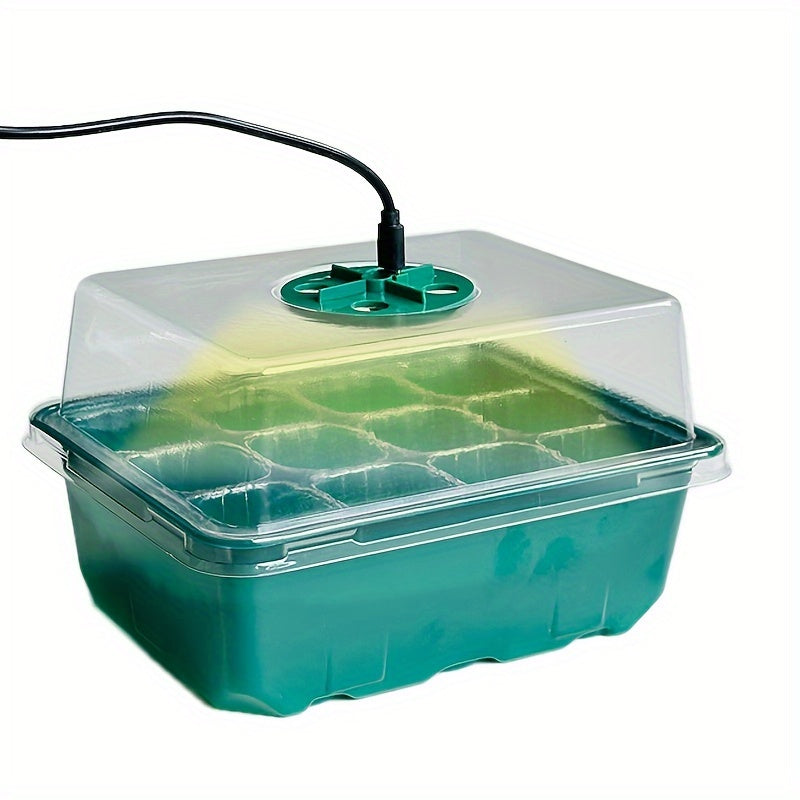 1/2/3/4/5-Pack Seedling Tray Kit with Grow Light – 12/24/36/48/60 Cells Tray with Adjustable Brightness & Humidity Control; Hydroponic Wheatgrass Seedling Starter Kit, Ideal for Grow Light Cultivation