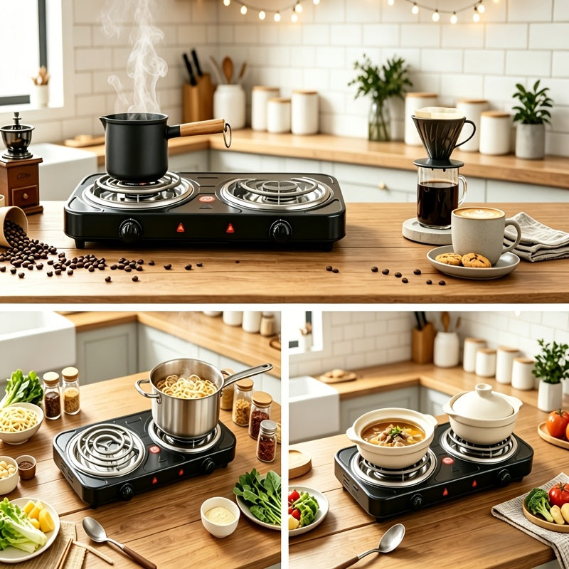 Portable Electric Stove, Desktop Electric Cooktop, Adjustable Knob Temperature Control, Perfect for Heating Milk & Coffee, Ideal for Home, Office, Dormitory & Camping Cooking. Electric Charcoal Stove, Heater