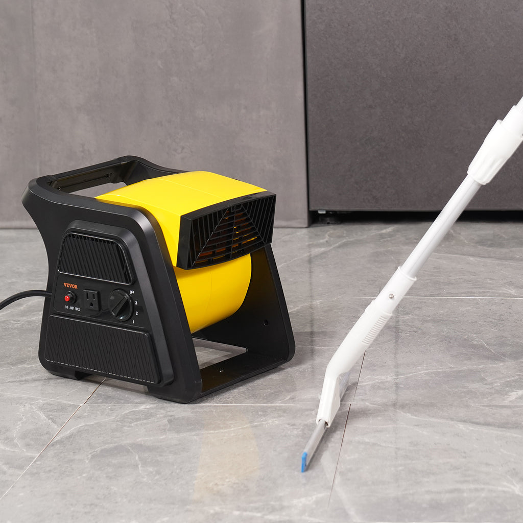VEVOR Pivoting Utility Fan, 600 CFM High Velocity Floor Blower for Drying, Cooling, Ventilating, Exhausting, 300° Blowing Angle Air Mover, Portable Carpet Dryer Fan for Home, Workshop
