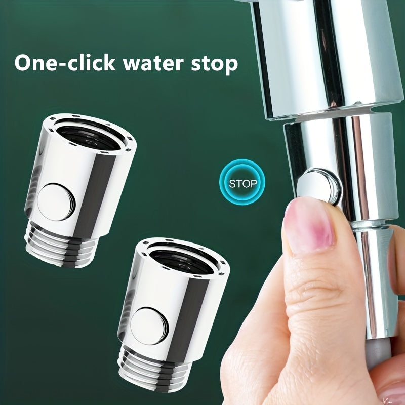Heavy Duty Shower Head with One-Button Flow Control - Quick Water Adjustment, Thick Chrome-Plated Build, for Home Spa, Bathroom, Kitchen, Commercial Use - Fits Standard Faucets