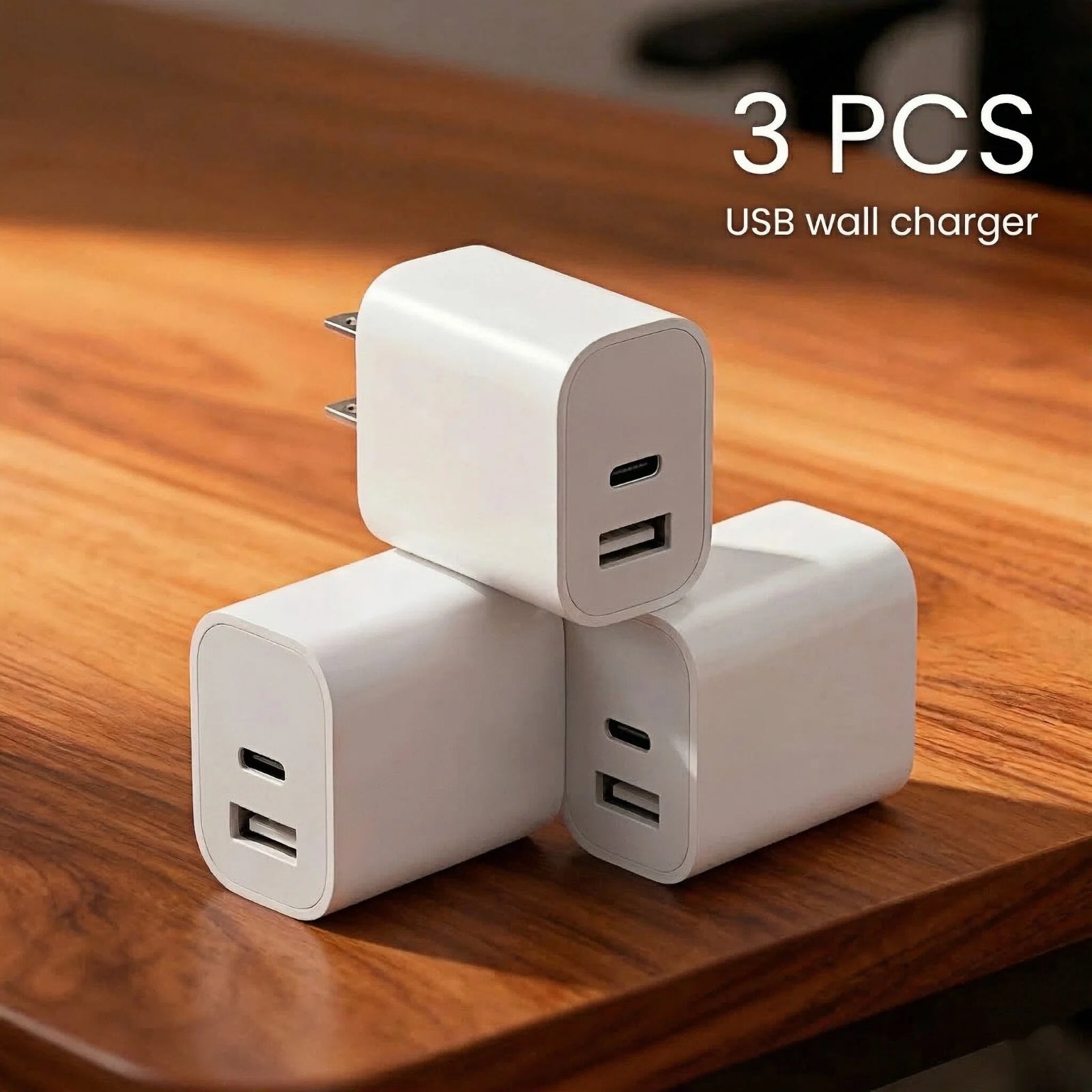 Power Adapter 2pcs Charger Dual-Port Safe Charging White USB Charging Head Type-A + Type-C Compatible with Most Phones 10W Suitable for Older Model Devices Value Pack Ideal for Daily Household Use Multiple Pack Options Available