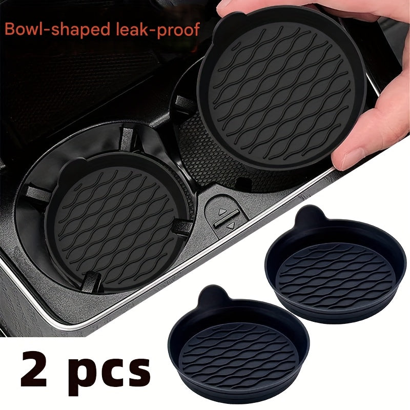 Silicone Car Cup Holder Coaster – Waterproof Anti-Slip Pad, Universal Round Car Storage Tray Liner, Center Console Drink Mat