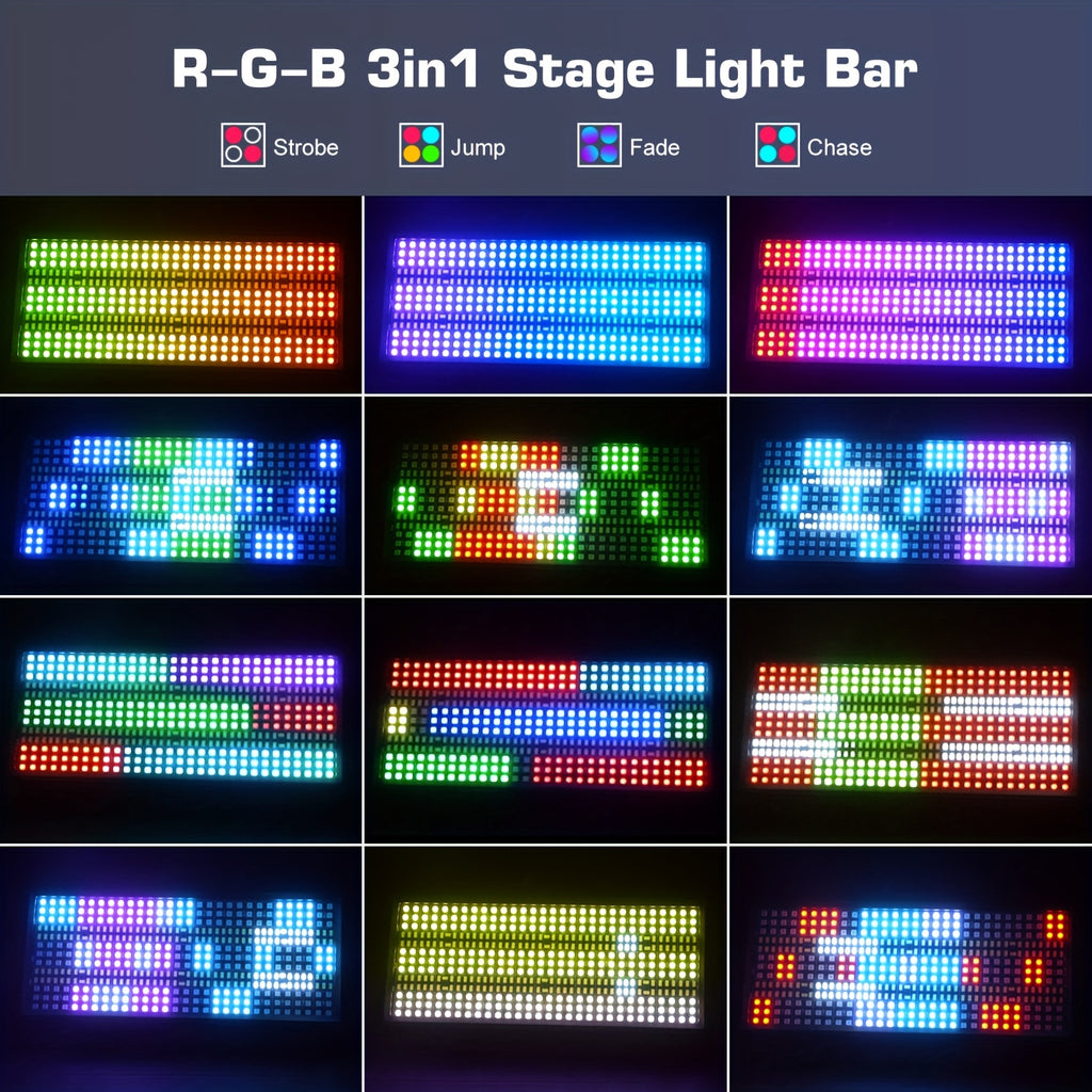 180W LED RGB Stage Light Bar Wall Washer Light Supports 4/11/165 Channel DMX Control RDM Function with Strobe Color Changing Flood Light Bar Suitable for Parties Discos Clubs Churches Birthdays Weddings