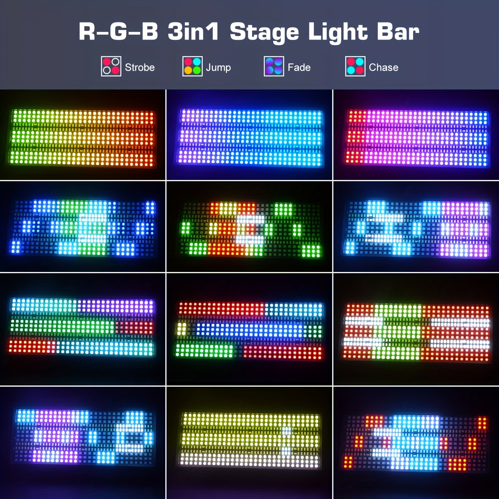 180W LED RGB Stage Light Bar Wall Washer Light Supports 4/11/165 Channel DMX Control RDM Function with Strobe Color Changing Flood Light Bar Suitable for Parties Discos Clubs Churches Birthdays Weddings