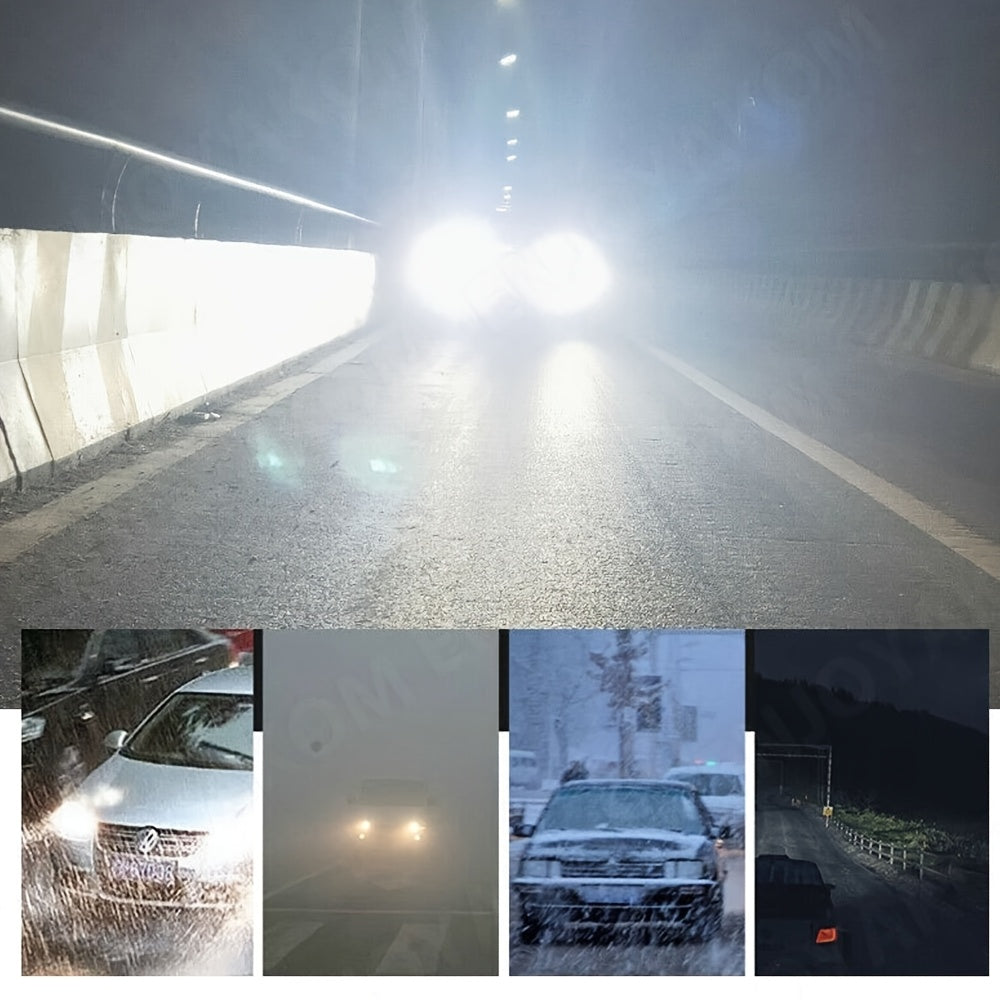 4-Pack 9005 9006 LED Headlight Combo Bulbs High/Low Beam Integrated Super Bright White Light 6500K Color Temperature