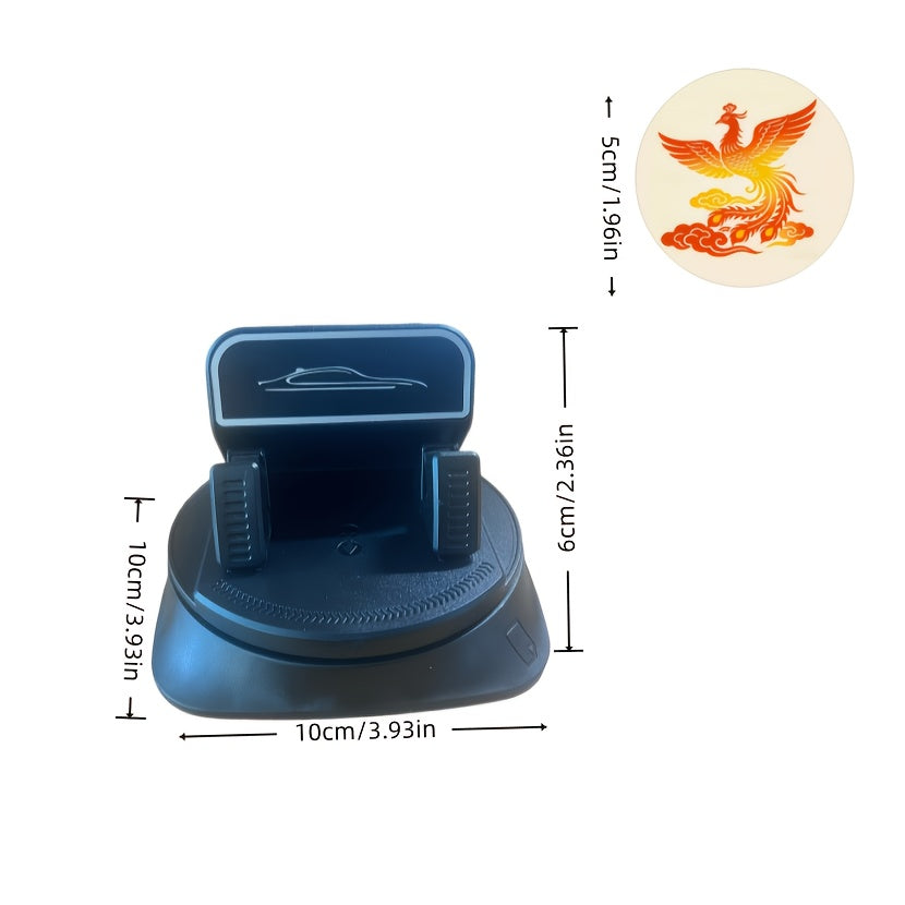 A 360-Degree Rotating Car Phone Holder Made of ABS Material, Equipped with Anti-Slip Pads. It Is Suitable for Use in Cars, Offices, And on Computer Desks at Home, Without Battery