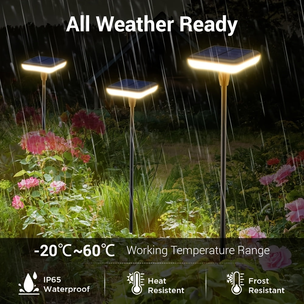 4/8-Piece - LED Solar Light, Outdoor LED Lawn Atmosphere Light, Solar Powered, 1000mAh Battery Capacity, IP65 Outdoor Courtyard Light, Easy Installation, Suitable for Courtyard, Porch, Lawn, Garden Decoration