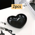 2/4/8 Pack Black Heart-Shaped Plastic Plates, Snack & Dessert Tray – Perfect for Living Room or Dining Table, Ideal for Candy, Nuts, Cake, Fruit & More – Great Choice for Birthday Parties, Christmas, Halloween