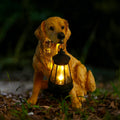 Solar Christmas Hound Night Watchman Decoration, Featuring a Glowing Golden Dog Body and Vintage Lights, the Perfect Companion Gift for Close Friends. Outdoor Christmas Decoration for Courtyard, Solar Christmas Light Outdoor Style