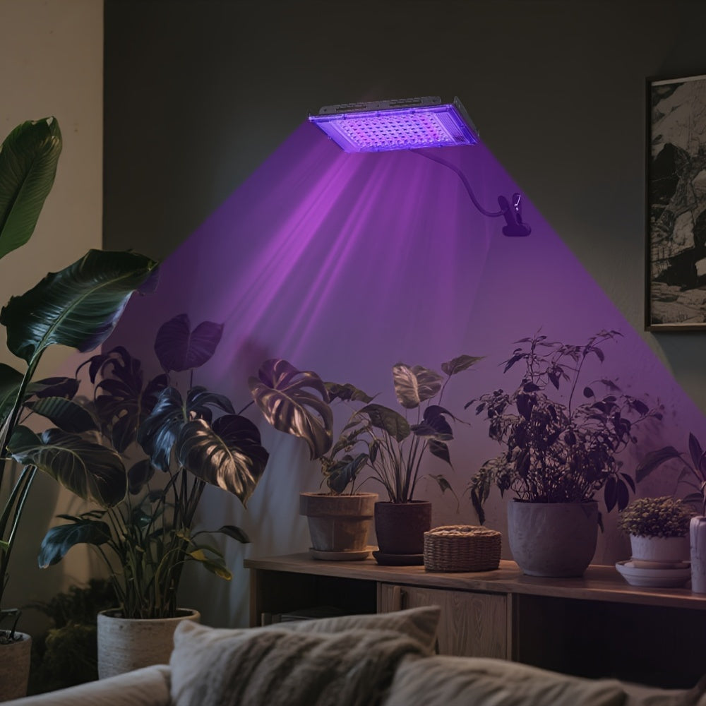 96LED Full Spectrum Indoor Plant Grow Light, Equipped with 1.5M On/Off Power Cord and Hose Bracket, Freely Adjustable Angle, Promotes Healthy Plant Growth, Ideal for Greenhouse, Nursery and Home Gardening