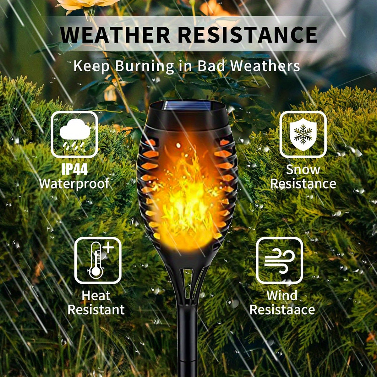 24-Piece Outdoor Solar Christmas Light, Dancing Flickering Flame Torch Light, Suitable for Lawn, Garden, Courtyard, etc., IP44 Protection Rating, Automatic On/Off, Solar Courtyard Decorative Light, Outdoor Christmas Decoration